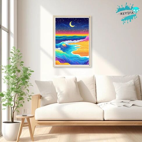 KEYIFA 5D Diamond Painting Lilies Diamond Art Kits for Adults, Round Full Drill Colorful Flowers Diamond Painting Kit for Beginner, DIY Gems Art Craft for Home Wall Decor 12x16 inch in Kuwait
