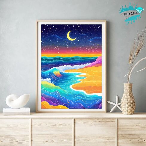 KEYIFA 5D Diamond Painting Lilies Diamond Art Kits for Adults, Round Full Drill Colorful Flowers Diamond Painting Kit for Beginner, DIY Gems Art Craft for Home Wall Decor 12x16 inch in Kuwait