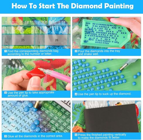 KEYIFA 5D Diamond Painting Lilies Diamond Art Kits for Adults, Round Full Drill Colorful Flowers Diamond Painting Kit for Beginner, DIY Gems Art Craft for Home Wall Decor 12x16 inch in Kuwait
