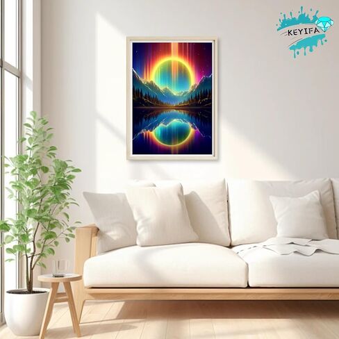 KEYIFA 5D Diamond Painting Lilies Diamond Art Kits for Adults, Round Full Drill Colorful Flowers Diamond Painting Kit for Beginner, DIY Gems Art Craft for Home Wall Decor 12x16 inch in Kuwait