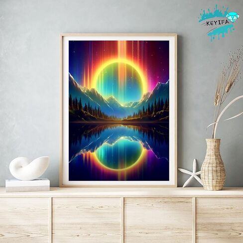 KEYIFA 5D Diamond Painting Lilies Diamond Art Kits for Adults, Round Full Drill Colorful Flowers Diamond Painting Kit for Beginner, DIY Gems Art Craft for Home Wall Decor 12x16 inch in Kuwait