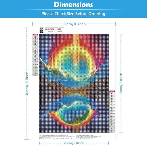 KEYIFA 5D Diamond Painting Lilies Diamond Art Kits for Adults, Round Full Drill Colorful Flowers Diamond Painting Kit for Beginner, DIY Gems Art Craft for Home Wall Decor 12x16 inch in Kuwait