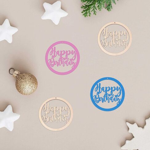 12pcs عيد ميلاد سعيد الخشب DIY قواطع الفراغات الخشبية عيد ميلاد سعيد جولة على شكل حلي معلقة مع حفرة الحبال Hempt العلامات الخشبية لدش الطفل ديكورات حفلة عيد ميلاد الطفل in Kuwait