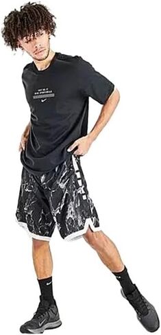 Nike Dri-FIT Elite Men's Basketball Shorts (X-Large, White/Black/Black) in Saudi Arabia