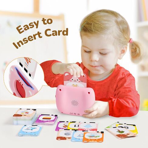 Talking Flash Cards for Toddlers 1-5 Clear Voice & Thick Cards & Easy to Slide in and Out, Independent Play & Speech Development Toys, 16 Topics in Kuwait