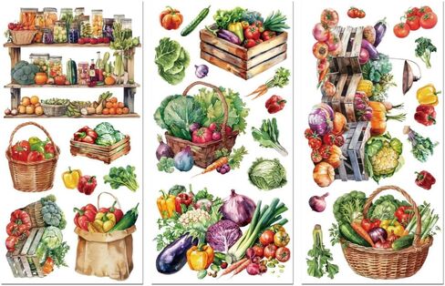 Rub on Transfer Decal Dinnerware for Furniture Craft Kitchen Refrigerator Cooking Bench Restaurant Decor 6"x12", 3Pcs Waterproof UV DTF Transfer Sticker for Glass Porcelain Wood Plastic in Kuwait