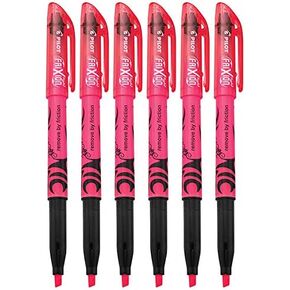 Pilot FriXion Light Erasable Highlighters, Chisel Tip, Pink Ink, 6 Count
