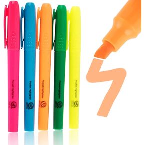 1InTheOffice Highlighters Assorted Colors, Highlighter Pens, Highlighter Markers, 5 Pack