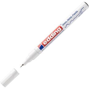 edding 780 gloss paint marker - black white gold silver copper - set of 5 paint markers - extra-fine round nib 0.8 mm - paint pen for glass, pebbles, wood, plastic, paper - waterproof, high coverage