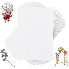 OLYCRAFT 50Pcs Blotting Paper for Flower Press 12x8 Inch Flower Press Paper Blotter Paper Premium Natural Fiber Blotting Paper for Flower Press Art 0.4mm Thickness