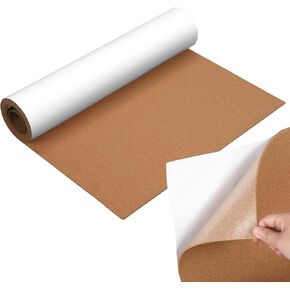 Geetery 24 x 100 Inches Self Adhesive Cork Roll Thickness Bulletin Message Board for Door Signs Floor Wall Decors DIY Craf(6mm)