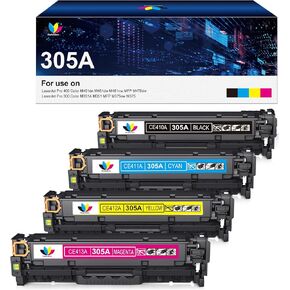 305a Toner Cartridge - Replacement for HP 305A 305X CE410A CE410X for Laserjet Pro 400 M451dn M451nw M451dw MFP M475dn Pro 300 M375nw Printer(Black, Cyan, Magenta, Yellow,4 Pack)