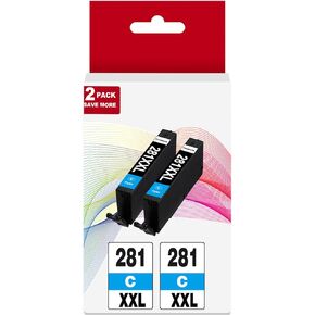 281 XXL Cyan Ink Cartridges 2 Pack Replacement for Canon CLI 281XXL for Cannon 280 281XL Fit for TR8620a TR8600 TR8622a TR8520 TS9521c TR7520 TS9120 TR8622 TS9520 TS6220 TS6320 TS702a TR8500 TR7620