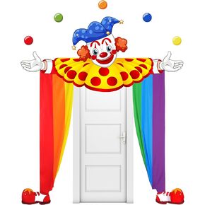 3 Pcs Carnival Circus Party Decorations Carnival Clown Banner Clown Joker Photo Props Carnival Awning Hanging Banner for Circus Theme birthday Party (Multicolor, Bright Style)