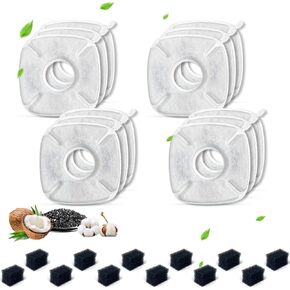 40 Pack Cat Water Fountain Filters Replacement,Compatible with VEKEN® for 67 oz/2L, 85 oz/2.5L, 95 oz/2.5L, 135 oz/4L Automatic Pet Fountain (20Replacement Filters + 20 Pre-Filter Sponges)