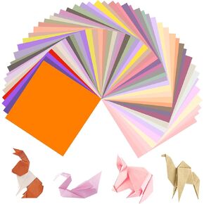 Origami Paper Colored Paper - 100 Sheets 50 Vibrant Color Paper - Single Sided Origami Papers for Crafts - Easy Fold Origami Kit for Kids Adult Beginners Training Arts & Crafts 20x20 cm…