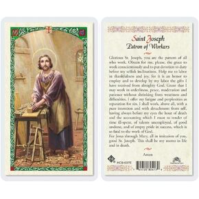 St. Joseph Worker Prayer Holy Card (HC9-037E) - Laminated