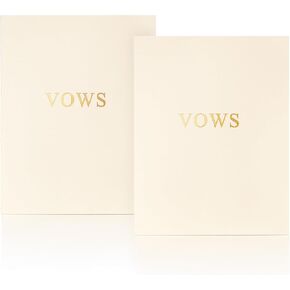 Awakened Creations™ Wedding Vow Books - 2X Vow Notebooks - 5.5"x 4.25" Pocket Sized Minimalist Vow Renewal Book with Gold Lettering Cover - Wedding Gift with Keepsake Box
