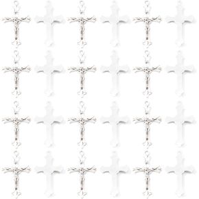 100PCS Cross Alloy Charms, Antique Silver Plated Cross Pendants Findings Charm, Jesus Cross Alloy Charms, Cross Alloy Dangle Charms for Keychain Necklace Bracelet Earrings Jewelry Making DIY Crafts in Kuwait