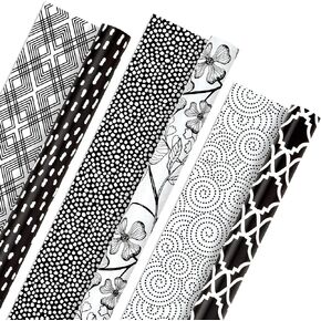 Hallmark Assorted Black and White Gift Bags (8 Bags: 4 Medium 9", 4 Large 13") for Weddings, Graduations, Retirements, Valentine's Day, Halloween