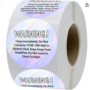 Freshiess Warning Label Stickers Freshiess Care Instruction Stickers 2 Inch Metallic Freshiess Scent Labels for Freshiess Car Business,DIY Crafts(Pack-300)