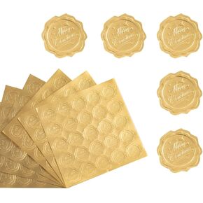 300 Pcs Gold Embossed Wax Seal Heart Shape Envelope Seals Stickers for Wedding Invitations/Greeting Cards/Party Favors, Self-Adhesive (Save The Date)