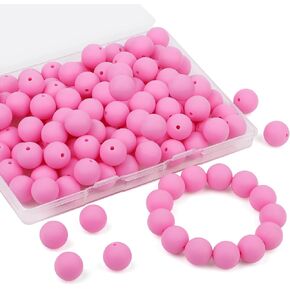 ZHIYUXI 15mm White Silicone Beads for Keychain Making kit 70PCS Silicone Beads for Pens Bracelet Making