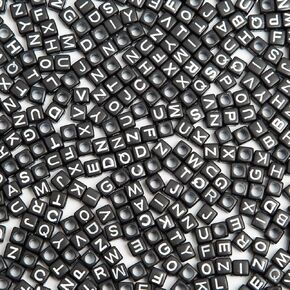900pcs Square Colorful and Gold Letter Beads Acrylic 6x6mm Cube Beads for Bracelets Necklaces and Jewelry Making Alphabet Bead