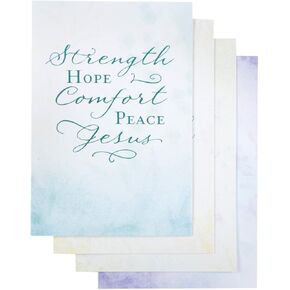 DaySpring - Strength Hope Comfort - 4 Design Assortment With Scripture - 12 Sympathy Boxed Cards and Envelopes (77541)