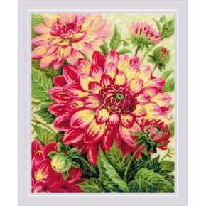 RIOLIS UAB Cross Stitch, Dahlias (10 Count)