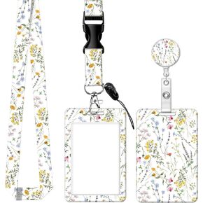 ID Badge Holder with Lanyard - Fashionable ID Card Holders with Retractable Lanyards - Soft Fiber Metal Clip Sturdy Buckle for Key Wallet - Work Nurse Teacher （Stars Galaxy）