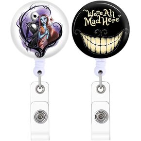 Jupswan Badge Reels Holder Retractable with Clip for Nurse Women Cute Funny Fun Cool Anime Cartoon Character Nursing Doctor Medical Alligator Clip Work Name ID Badge