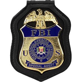TT TYTX Detroit Police Badge Holder (Badge not Included), US Border Patrol Badge Holder, The Secret Service Badge Cover Protection Belt Clip with Pocket and Chain