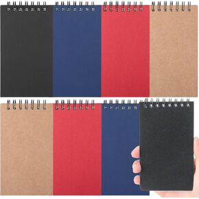 Tenceur 8 Pcs Small Spiral Notepads Bulk Pocket Notebooks, 3" x 5", Memo Pads Lined College Ruled Journal Mini Notepads Sketchbook 120 Pages for School Office