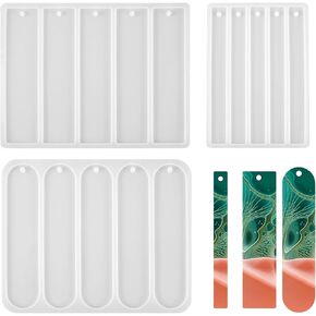 3Pcs Silicone Bookmark Molds, Reusable Rectangle Bookmark Molds Personalization Shiny Bookmarks Silicone Mold for DIY Bookmarks Crafts Making