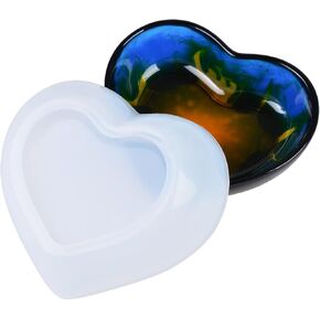 Heart Dish Silicone Molds for Resin, DIY Small Dish Plate Tray Bowl, Heart Round Square Shapes Plate Resin Molds for DIY Crafts Decoration