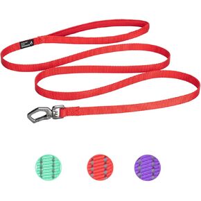 EXCELLENT ELITE SPANKER Nylon Dog Leash Basic Style 5 Feet Long 1/2" Wide Rope for Small Pets Dogs and Cats Walking(Red)