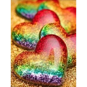 SaxSauly DIY 5D Diamond Painting Heart Stone by Numbers Kits for Adult and Kids,Round Full Drill Crystal Rhinestone Embroidery Cross Stitch Arts Craft Canvas for Home Wall Decor.(12X16in/30X40cm)