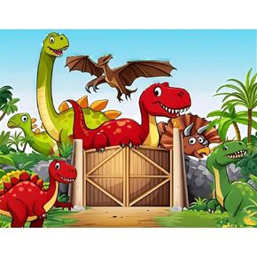 Xiyuekissu Diamond Art Kits for Adults, DIY Full Round Drill Diamond Art Dinosaur Jurassic Periodgraphy Dinosaur for Home Wall Decoration 12×16 Inches …