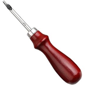 Break Leather Art Leather Edge beveler, Leather Wood Handle Leather Tool, Leather Craft, Tapered Edge Cutting Tool,Cut Bevel Leather Skating Tool，Size 1.6mm