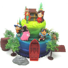 Gravity Falls Deluxe Birthday Cake Topper Set Featuring Gravity Fall Characters and Themed Accessories (Unique Design)