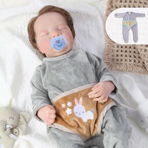 Reborn Baby Dolls Silicone Full Body, Realistic Baby Doll for Toddler 3-12 Year Old Girls, 18 Inch Soft Lifelike Baby with 2 Cute Clothes Feeding Kit Birth Certificate Gift Box