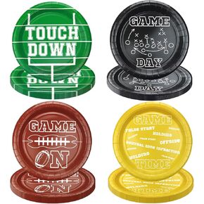 40Pcs Football Party Plates Football Tableware Set Disposable Football Party Decorations Game Day Supplies Football Sports Party Birthday Party Touchdown Tailgate Party Decor, 9 Inch