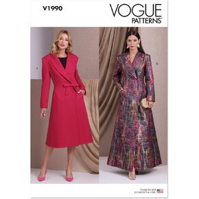 Vogue Misses' Lined Coats Sewing Pattern Packet, Sizes 8-10-12-14-16, Multicolor