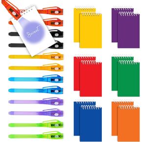 HeroFiber 12 Invisible Ink Pen with UV Light and 12 Multicolor Notebook Set. Party Favors for Kids 8-12, Escape Room Party Favors, Goodie Bag Stuffers for Kids 8-12, Spy Party Favors