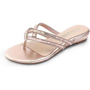 DREAM PAIRS Women's Fashion Rhinestones Design Slides Sandals