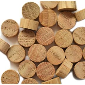 Pinehurst Crafts 3/4-Inch Oak Flat Head Plugs, Flat Top, Great for Furniture, Tables, Chairs, Cabinetry and Crafts Projects, Pack of 20