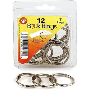 Hygloss Products Book Rings – 2 Inch Assorted Colored Steel Binder Rings, 50 Pack
