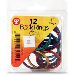 Hygloss Products Book Rings – 2 Inch Assorted Colored Steel Binder Rings, 50 Pack