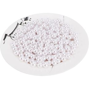 Pearl Beads for Craft,Mogdeker 300pcs White Artificial Pearl, 12MM Round Pearl with Hole, Craft Beads Loose Pearls for Sewing Crafts DIY, Jewelry Making, Vase Filling, Home Decor